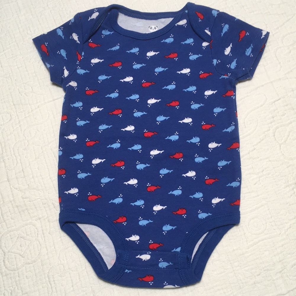 12m (6/$20) Colourful Whales Bodysuit by Rococo